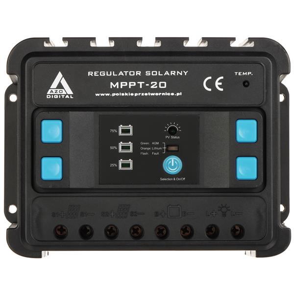 SOLARNI REGULATOR POLNJENJA AKUMULATORJEV SCC-20A-MPPT AZO Digital