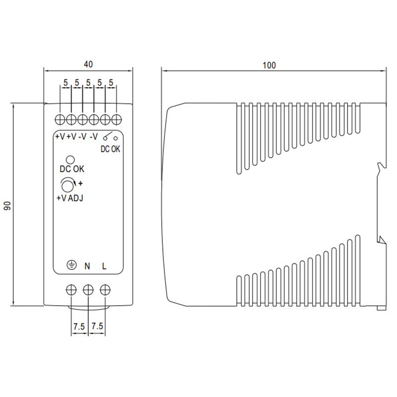 IMPULZNI NAPAJALNIK MDR-40-48 MEAN WELL