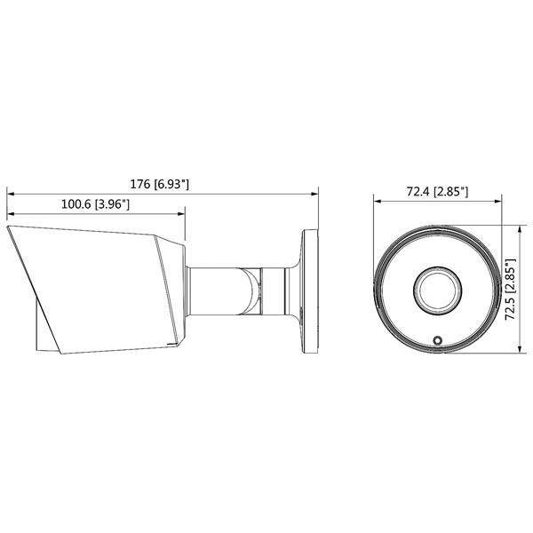 KAMERA AHD, HD-CVI, HD-TVI, PAL HAC-HFW1200T-0280B - 1080p 2.8 mm DAHUA