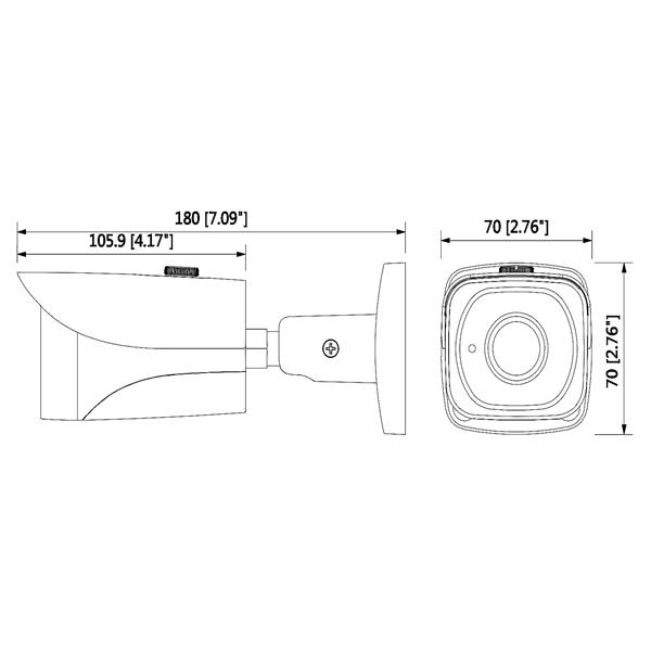 KAMERA HD-CVI, PAL HAC-HFW2401EP-0600B - 3.7 Mpx 6.0 mm DAHUA