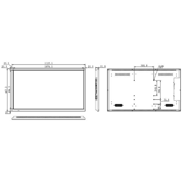 MONITOR VGA, VIDEO, DVI-D, 2xHDMI DHL49-4K 48.5 