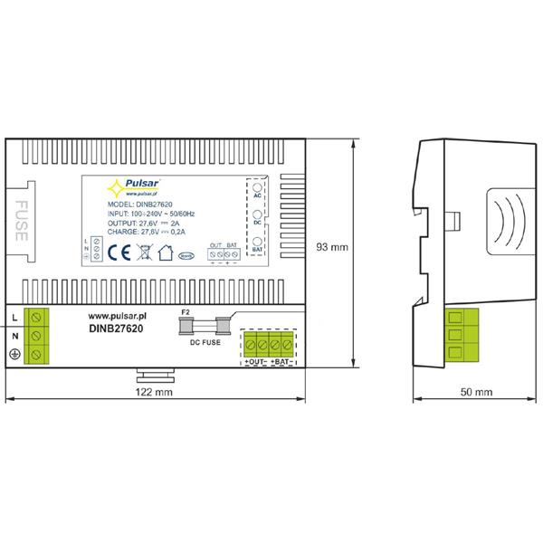 PUFERIRANI PREKLOPNI NAPAJALNI ADAPTER DINB-27620