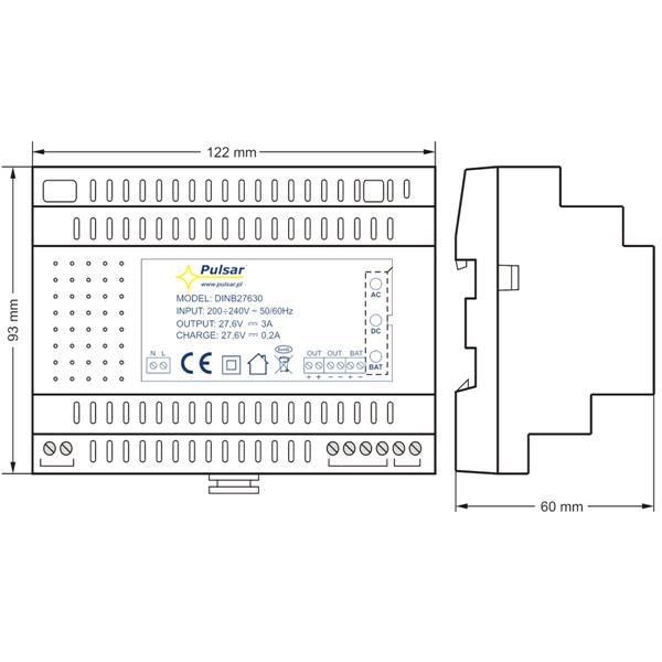 PUFERIRANI PREKLOPNI NAPAJALNI ADAPTER DINB-27630