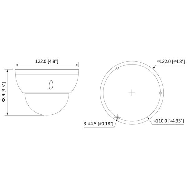 VANDALOODPORNA KAMERA AHD, HD-CVI, HD-TVI, PAL HAC-HDBW2802R-0280B - 8.3 Mpx 2.8 mm DAHUA