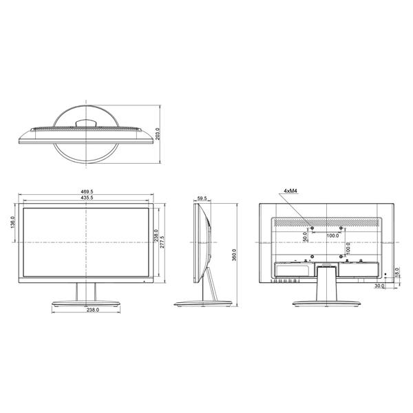 MONITOR VGA, DVI, AUDIO IIYAMA-E2083HSD-B1 19.5 