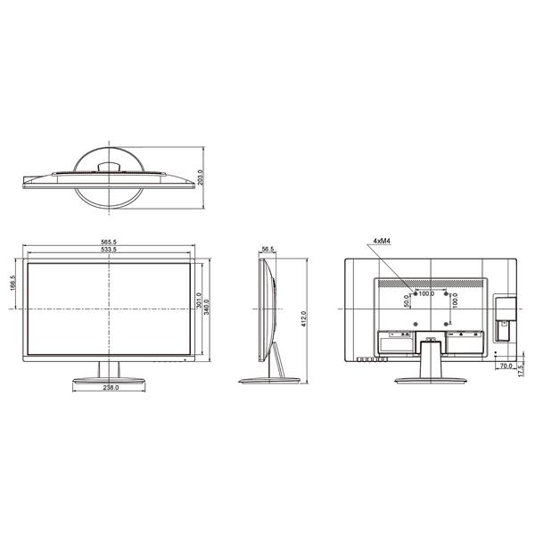 MONITOR VGA, HDMI, DP, AUDIO IIYAMA-E2483HS-B3 24 