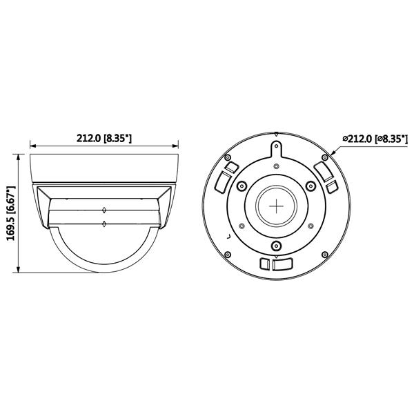 VANDALOODPORNA KAMERA IP IPC-PDBW8800-A180-H-E4-AC24V PANORAMSKA - 7.4 Mpx, 4 x 3.0 mm DAHUA