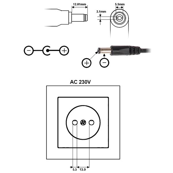NAPAJALNI ADAPTER 12V/2A/5.5*P100
