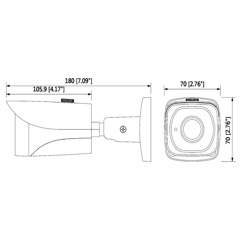 KAMERA HD-CVI, PAL HAC-HFW2401EP-0600B - 3.7 Mpx 6.0 mm DAHUA