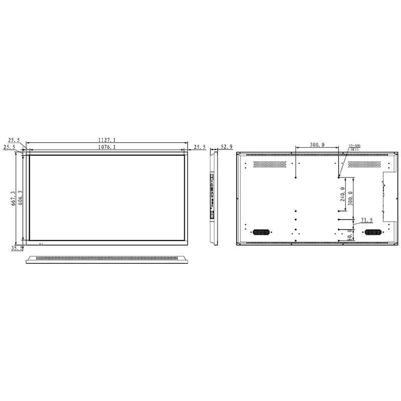 MONITOR VGA, 2xVIDEO, DVI-D, HDMI DHL49 49 