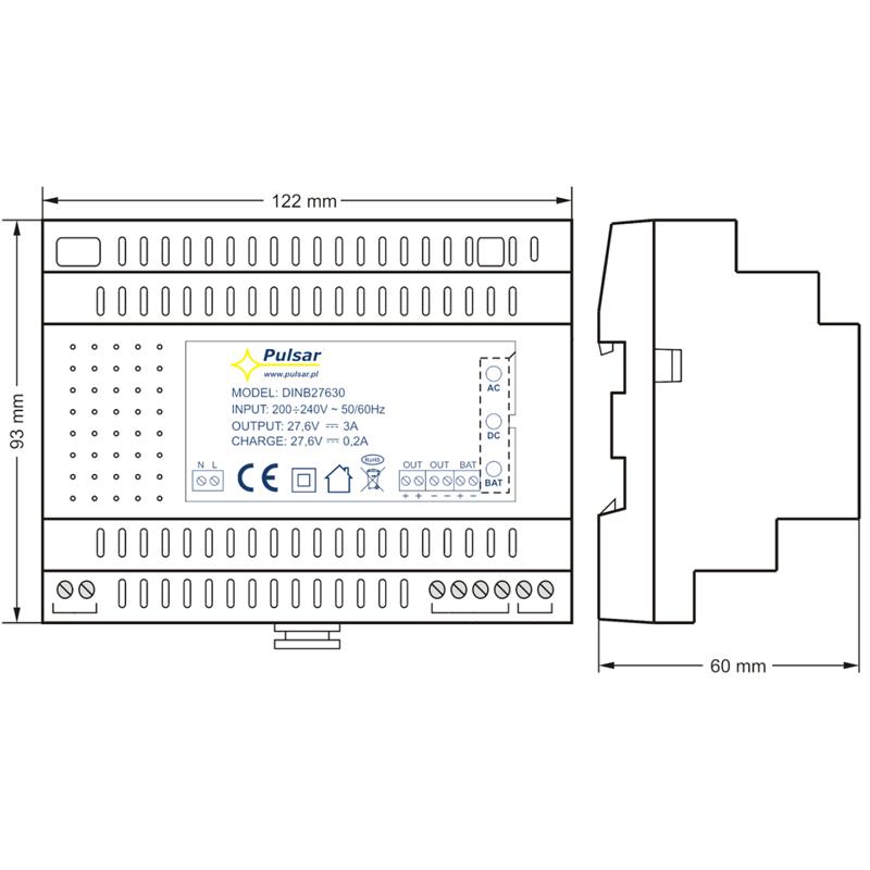 PUFERIRANI PREKLOPNI NAPAJALNI ADAPTER DINB-27630