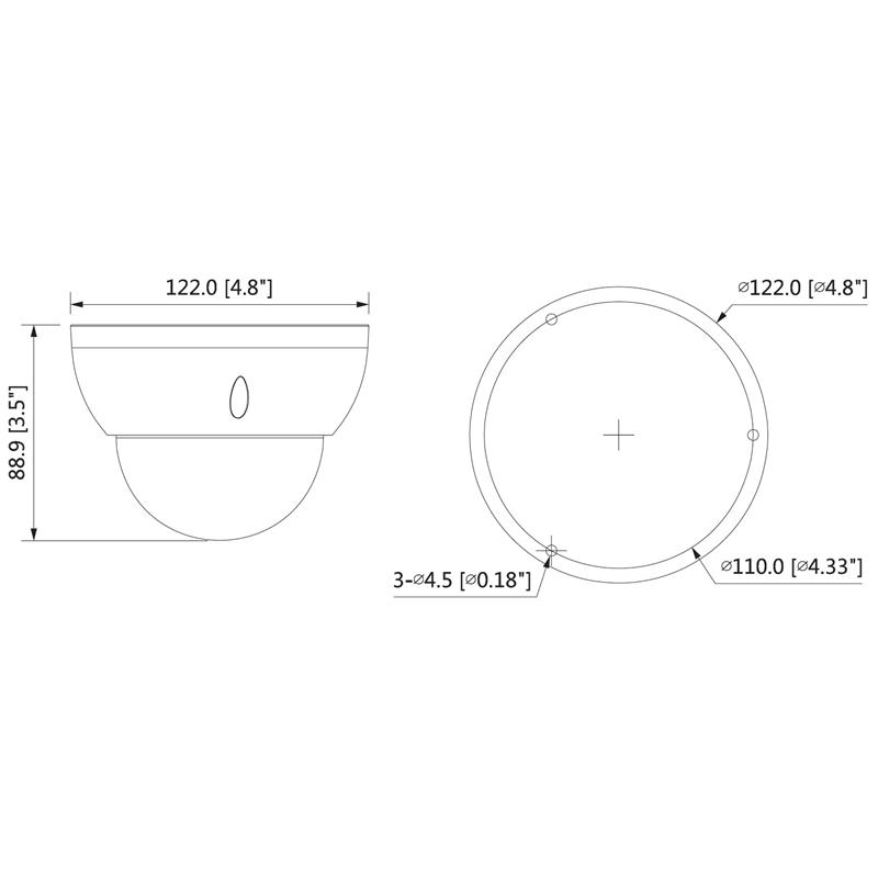 VANDALOODPORNA KAMERA AHD, HD-CVI, HD-TVI, PAL HAC-HDBW2802R-0280B - 8.3 Mpx 2.8 mm DAHUA