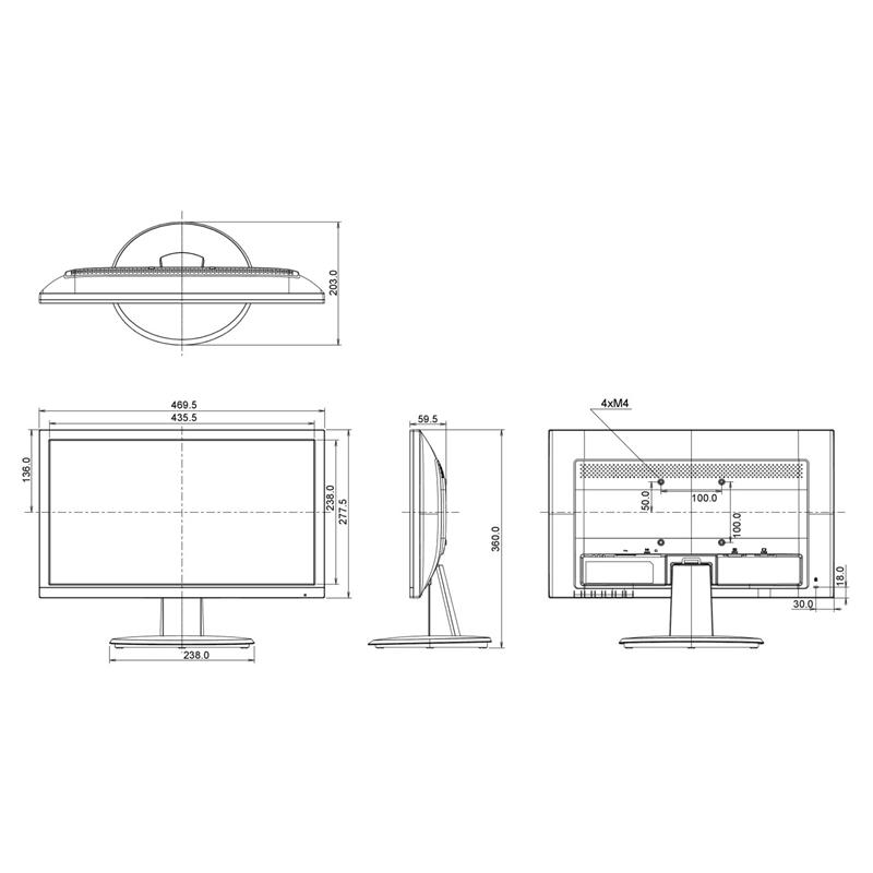 MONITOR VGA, DVI, AUDIO IIYAMA-E2083HSD-B1 19.5 