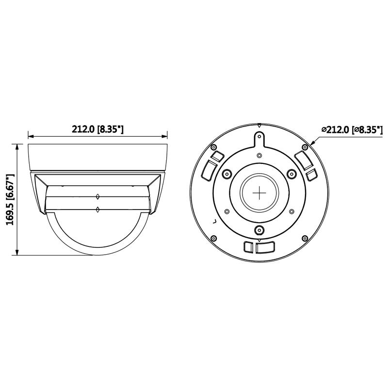 VANDALOODPORNA KAMERA IP IPC-PDBW8800-A180-H-E4-AC24V PANORAMSKA - 7.4 Mpx, 4 x 3.0 mm DAHUA